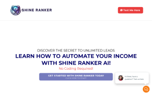 Shine Ranker  website screenshot