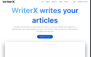 WriterX  website screenshot